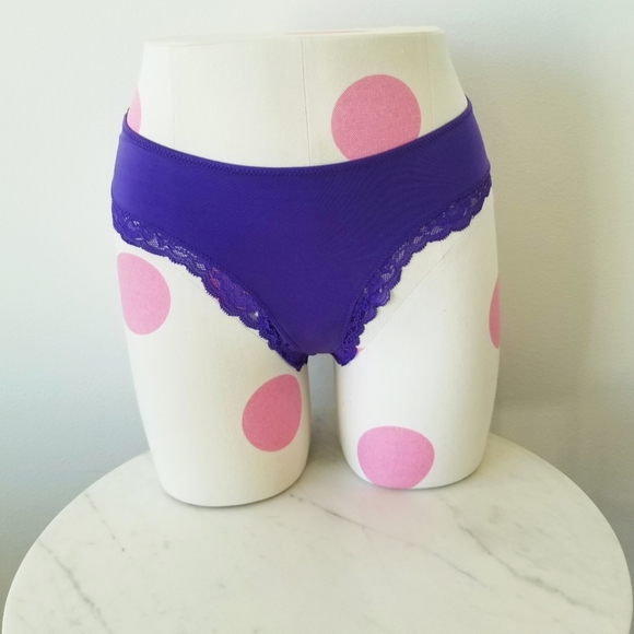 Victoria's Secret Very Sexy Smooth Cutout Caged Back Thong Panty Purple NWT - Picture 4 of 12